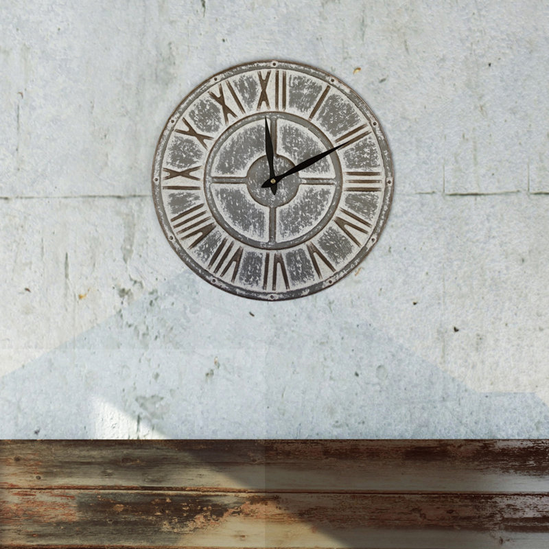 Gracie Oaks Sharmaine Farmhouse Hanging 15" Wall Clock Wayfair